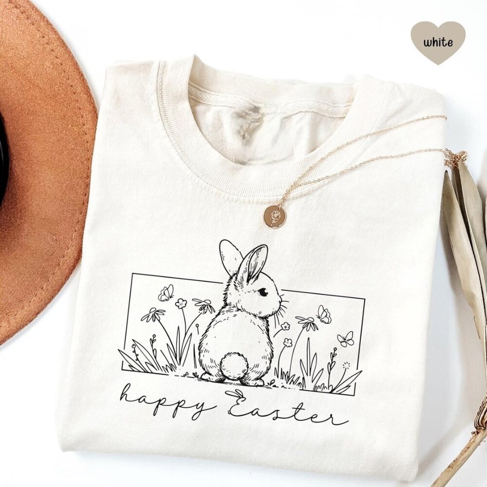 Cute Bunny Shirt, Happy Easter Day Tee, Bunny Shirt Gift